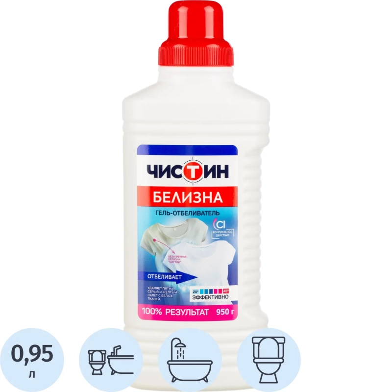 Средство для сантехники Чистин с комплексным действием&nbsp; Белизна гель 950 мл