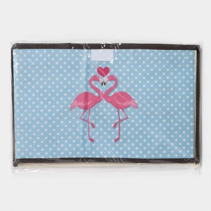 Короб стеллажный для хранения с крышкой &laquo;Фламинго&raquo;, 39&times;25&times;25 см, бежевый