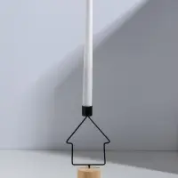 Подсвечник на 1 свечу &laquo;Домик&raquo;, d=2 см, металл, дерево, 9&times;5&times;17.5 см