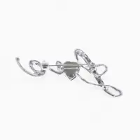 Брошь Love, чёрно-белая в серебре