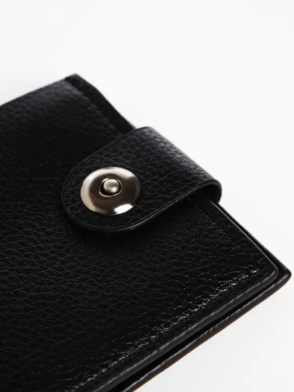 Портмоне мужское на магните, три отделения, флотер, чёрное