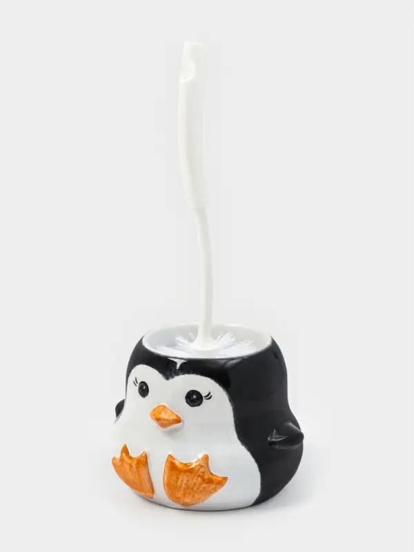 Ёршик для унитаза с подставкой &laquo;Пингвин&raquo;, фарфор