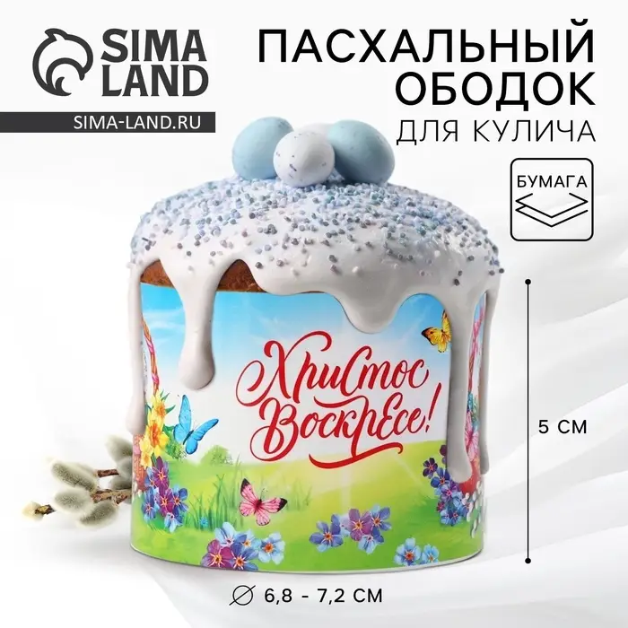Форма ободок для кулича «Счастливой Пасхи!», 24×5 см Форма ободок для кулича «Счастливой Пасхи!», 24×5 см