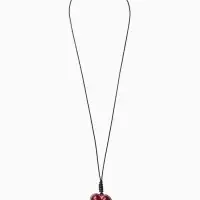 Кулон на шнурке стиль "Сердце вытянутое", 90см, цвет бордово-чёрный