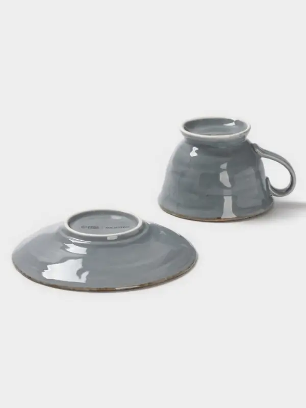 Чайная пара Magistro Alpine Frost, 2 предмета: чашка 245 мл, блюдце d=15 см, голубовато-серый