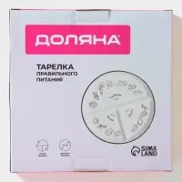 Тарелка для правильного питания Доляна &laquo;Гарвардская №3&raquo;, d=23 см, 3 секции, фарфор, белая