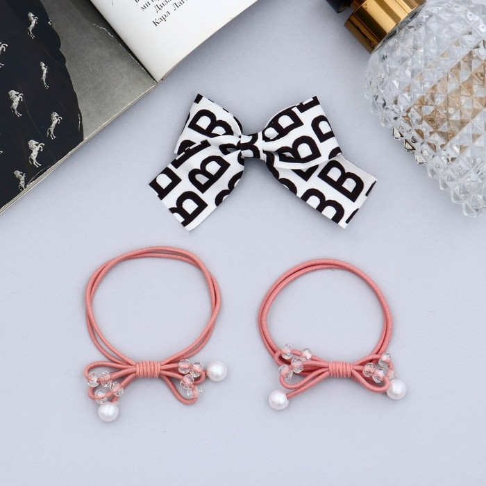 Набор для волос Набор для волос "Эстер" (2 резинки, 1 зажим 4 см) буквы блеск