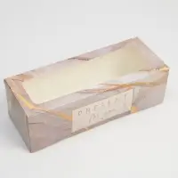 Кондитерская упаковка, коробка для кекса с окном, Present for you, 26 х 10 х 8 см