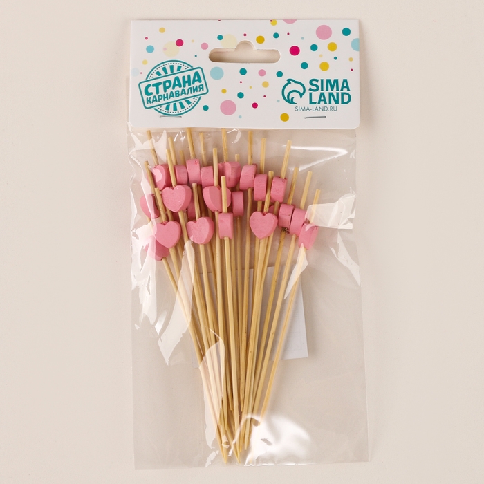 Шпажки «Сердечки», набор 24 шт. Шпажки «Сердечки», набор 24 шт.