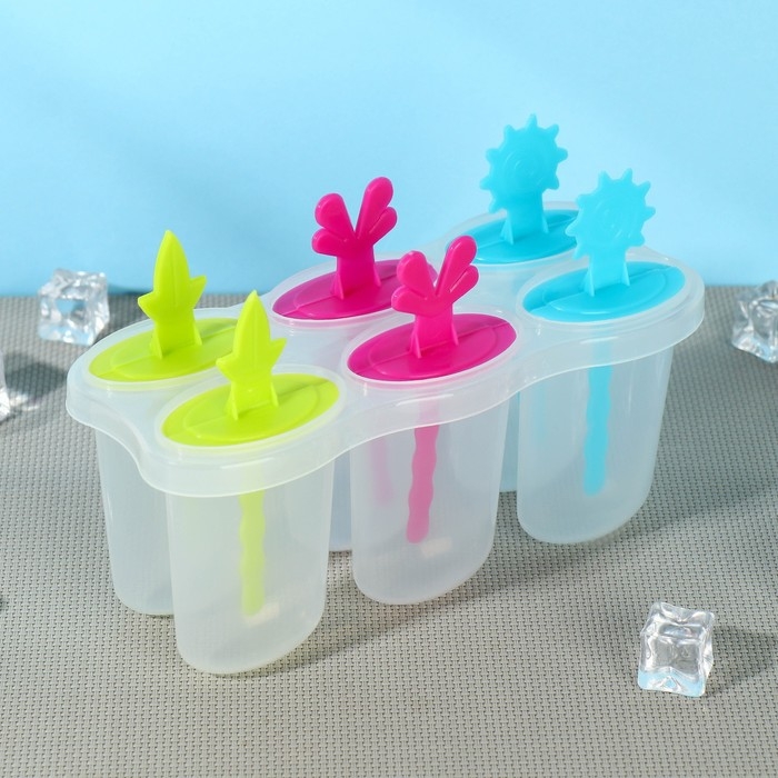 Форма для мороженого «Сказка», 6 ячеек, цвет прозрачный Форма для мороженого «Сказка», 6 ячеек, цвет прозрачный