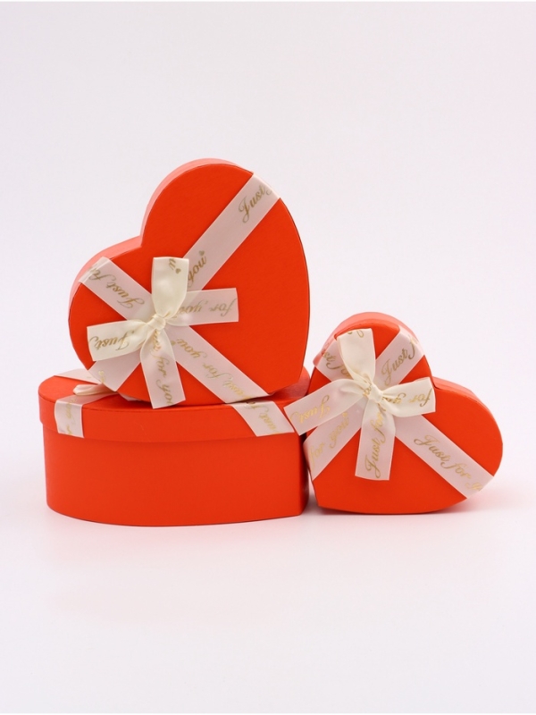 Набор коробок 3 в 1 сердца 22 х 20 х 9;  18.5 х 17 х 7.5; 1 6 х 14 х 6 см