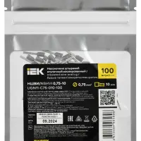 Наконечник НШВИ 0,75-10 серый (100шт/упак) IEK