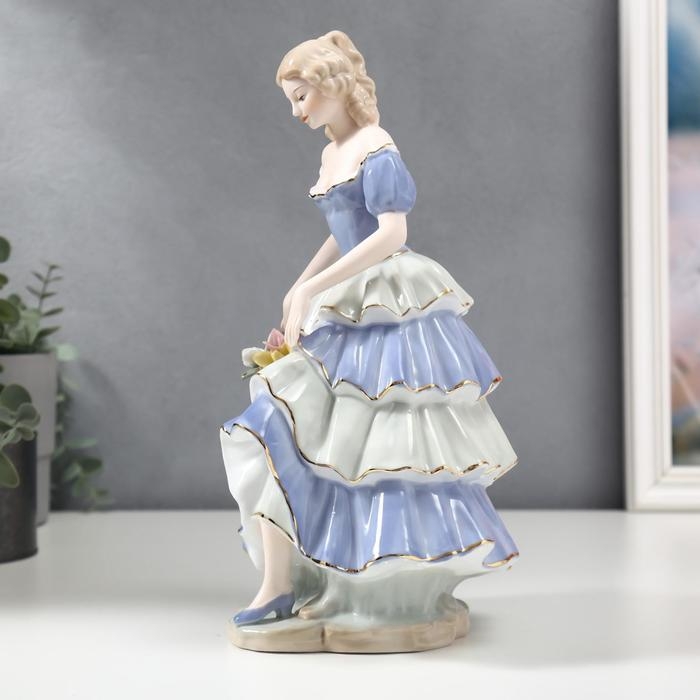 Сувенир керамика  Сувенир керамика "Крестьянка в  платье с оборками с корзиной цветов"МИКС 31х16х15 см