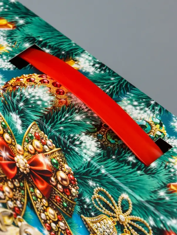 Подарочная коробка новогодняя Подарочная коробка новогодняя "МалаХит" 25 х 5 х 15 см