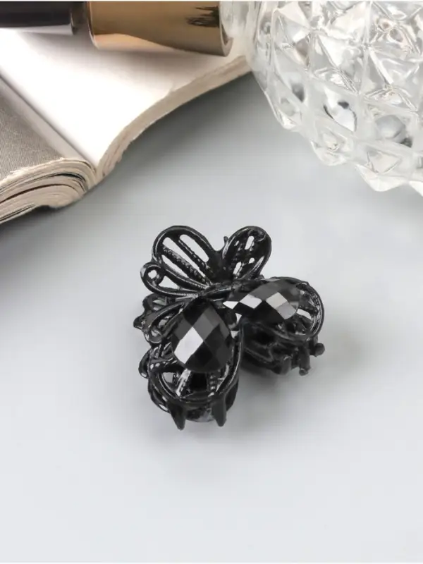 Крабик для волос «Чёрный ажур», бабочка, 2.3 см Крабик для волос «Чёрный ажур», бабочка, 2.3 см