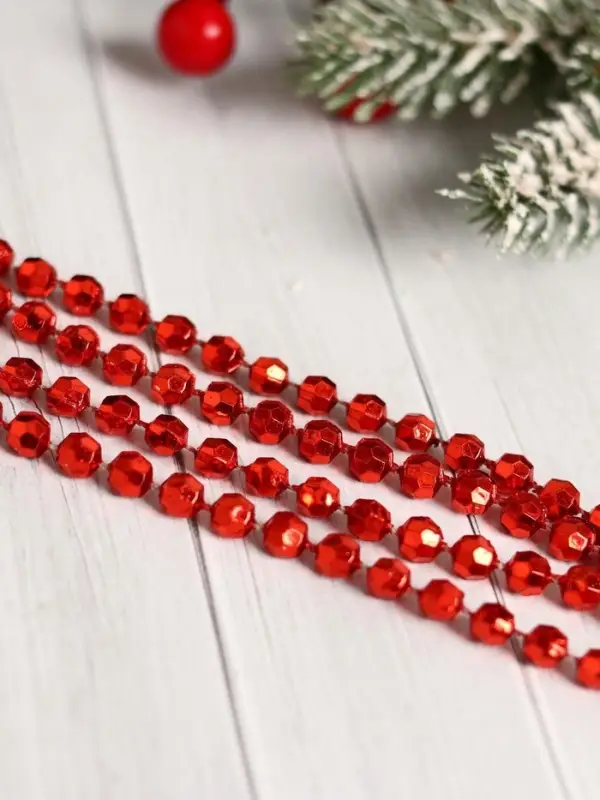 Бусы на ёлку &laquo;Шарики с гранями&raquo;, 2.7 метров, d=6 мм, МИКС