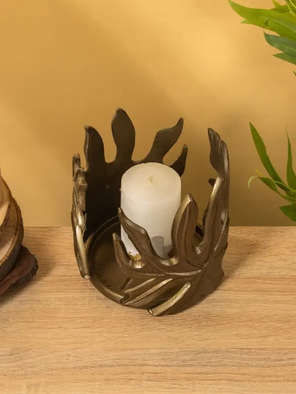 Подсвечник "Языки пламени" алюминий 15,2х15,2х16 см