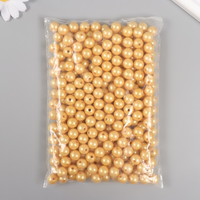 Набор бусин Набор бусин "Жемчуг" d 12 мм, 250 гр, бежевый