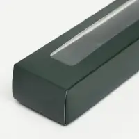 Коробка для 5 конфет, зелёный, 22×5.5×3.5 см