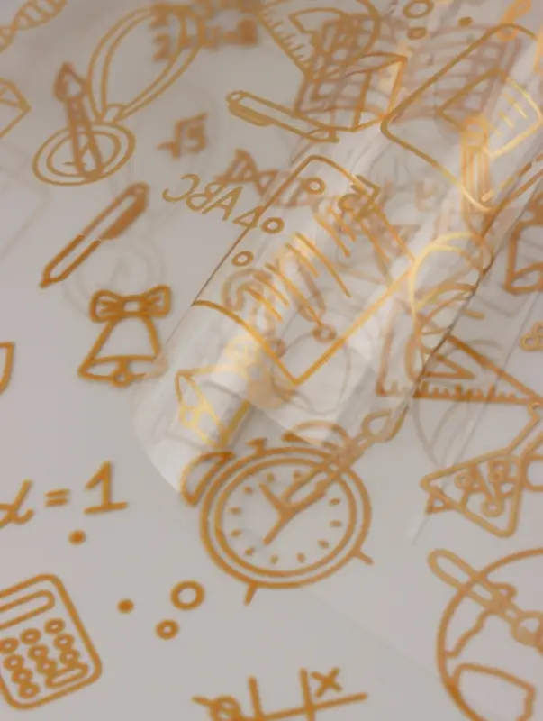 Пленка для цветов &laquo;Школьная пора&raquo; прозрачная, золотая, 0.7&times;8.2 м, 40 мкм