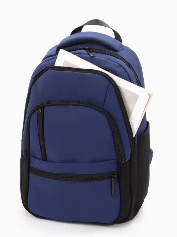 Рюкзак школьный, 2 отделения, 5 карманов, водонепроницаемое дно, 26&times;14&times;39 см, синий