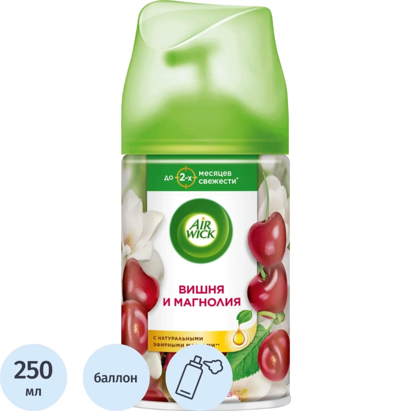 Баллон сменный для автоосвежителя Air Wick Роз магнол и цветущ.Вишня,250мл
