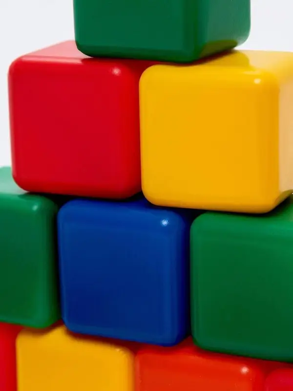 Кубики детские, пластиковые, цветные, 9 штук, 4&times;4 см