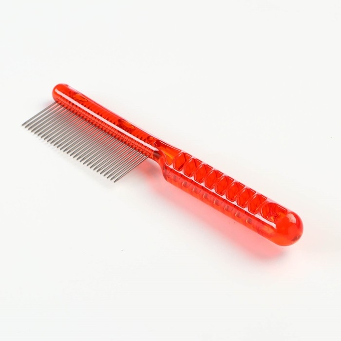 Расчёска для шерсти  Расчёска для шерсти "Пузырьки", прозрачная, 20 х 3,6 см, красная