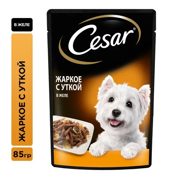 Влажный корм Cesar для собак, жаркое с уткой, пауч, 85 г Влажный корм Cesar для собак, жаркое с уткой, пауч, 85 г