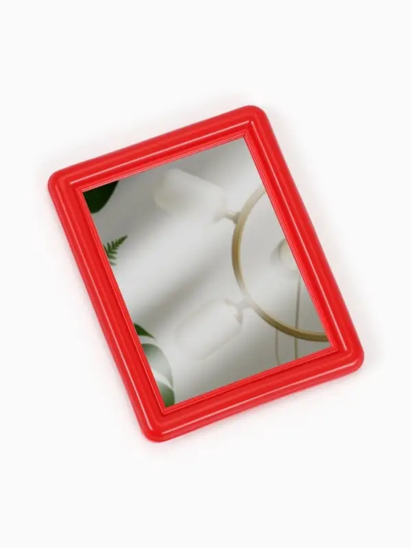 Зеркало карманное, с рамкой под фотографию, 7.5&times;6 см, МИКС