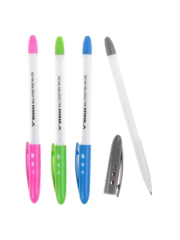 Ручка шариковая WH-229, 1.0 мм, стержень синий, с цветным колпачком Ручка шариковая WH-229, 1.0 мм, стержень синий, с цветным колпачком