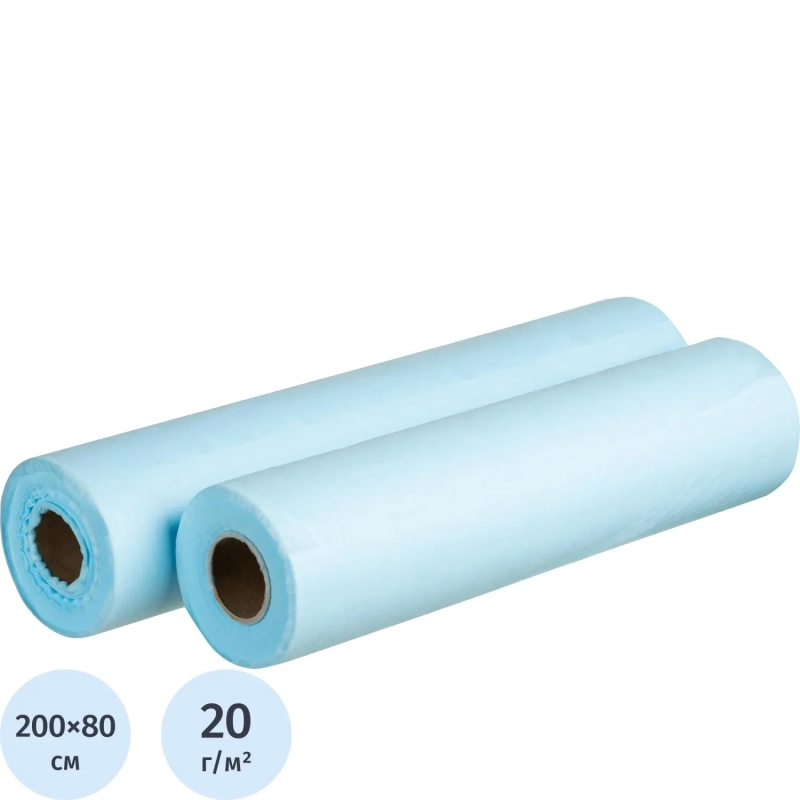 Простыня в рулоне 80х200, спанбонд, пл.20,глб,с перфорац. 100шт/рул ШК35970