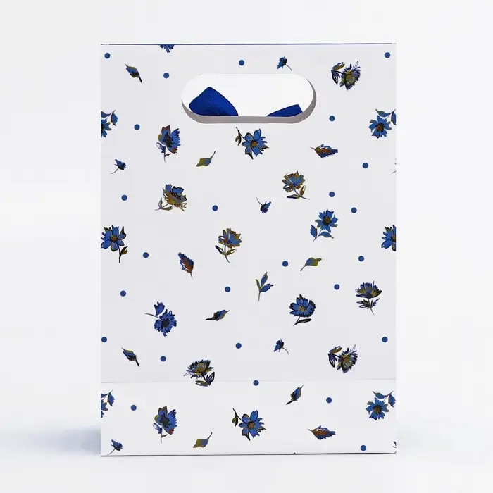 Подарочная коробка - пакет, упаковка с вырубной ручкой, «Цветы» 12×6×16 см Подарочная коробка - пакет, упаковка с вырубной ручкой, «Цветы» 12×6×16 см