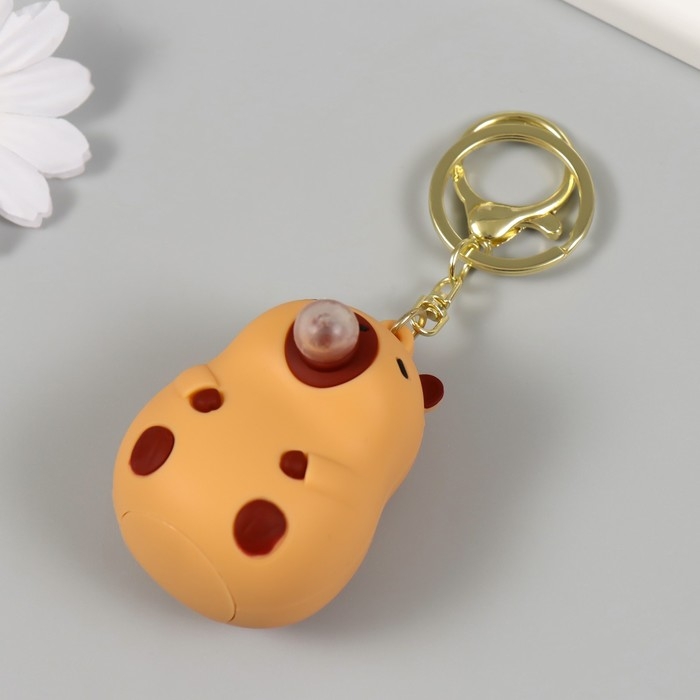 Брелок резина с карабином антистресс Брелок резина с карабином антистресс "Капибара" надувает пузырь 5х4,7х6,5 см