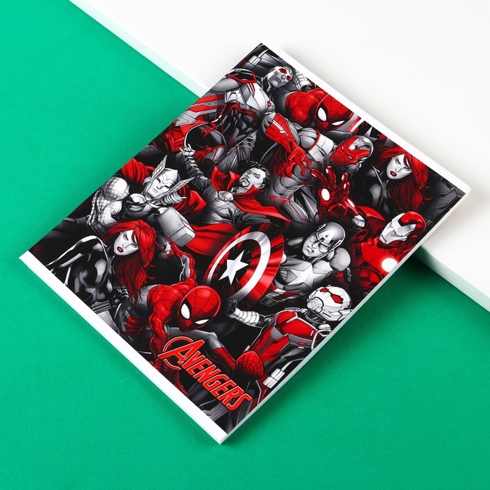 Тетрадь 48 листов в клетку, картонная обложка, Мстители Тетрадь 48 листов в клетку, картонная обложка, Мстители