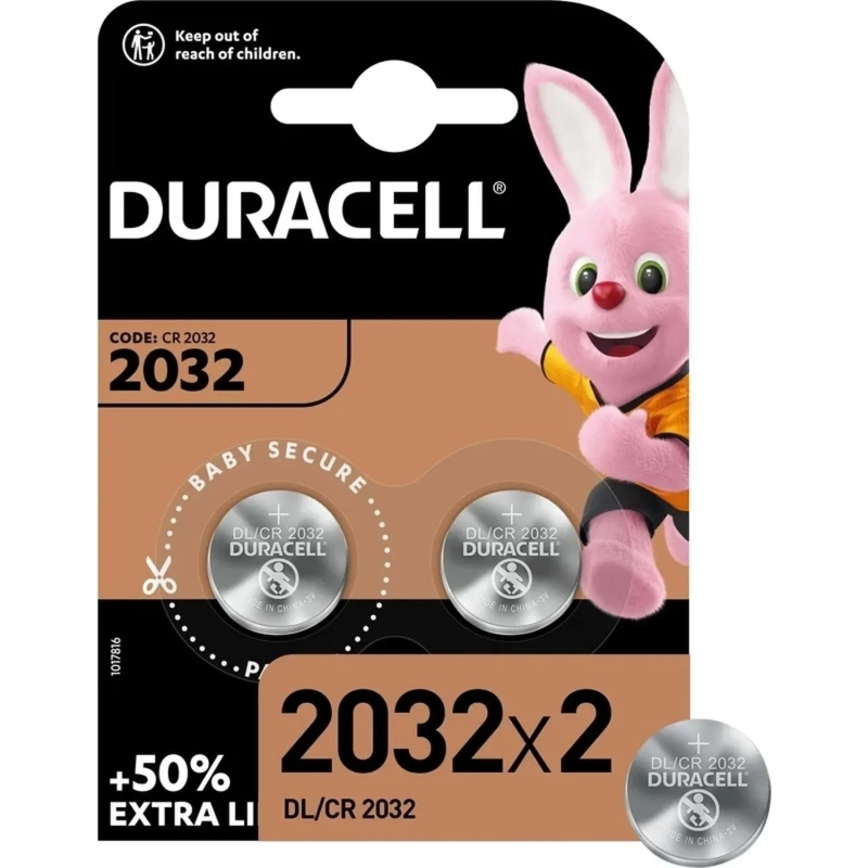 Батарейка Duracell CR2032 BL2 Lithium 3V (2/20/200) 2шт/уп