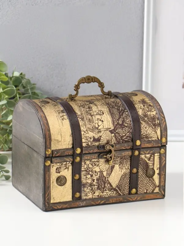 Шкатулка для украшений &laquo;Сундук. Ярмарка&raquo;, дерево, 20&times;15&times;15.5 см