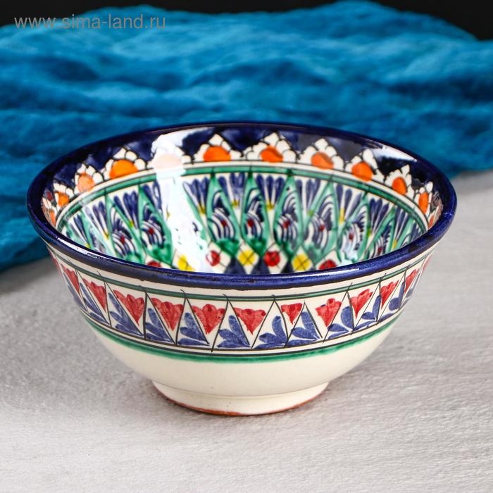 Коса Риштанская Керамика  Коса Риштанская Керамика "Цветы" 15,5 см, средняя, синий