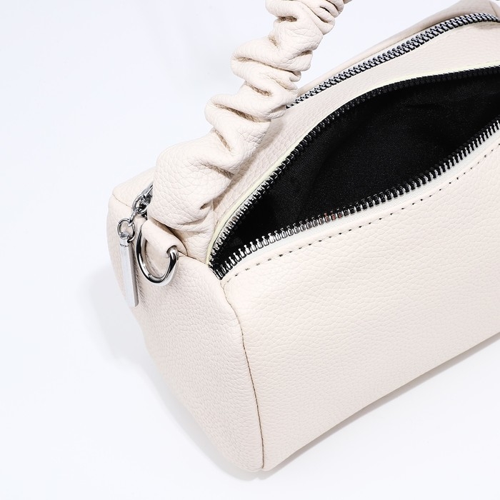 Сумка-багет на молнии, цвет молочный Сумка-багет на молнии, цвет молочный