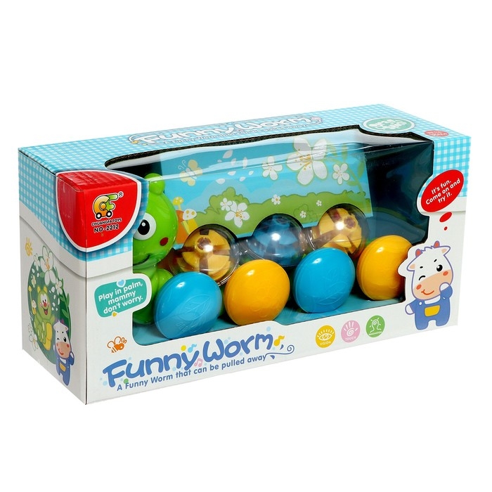 Каталка на веревке «Весёлый червячок» Каталка на веревке «Весёлый червячок»