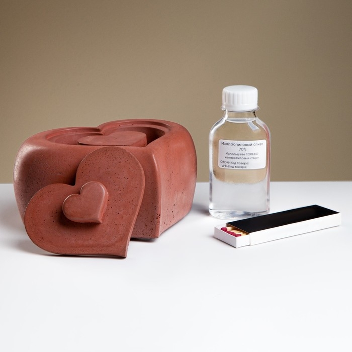 Биокамин настольный Биокамин настольный "Сердце" 17 х 8 см, топливо и спички в комплекте