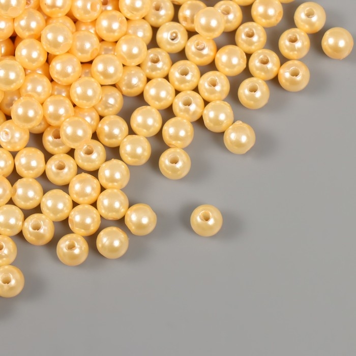 Набор бусин Набор бусин "Жемчуг" d 6 мм, 250 гр, бежевый