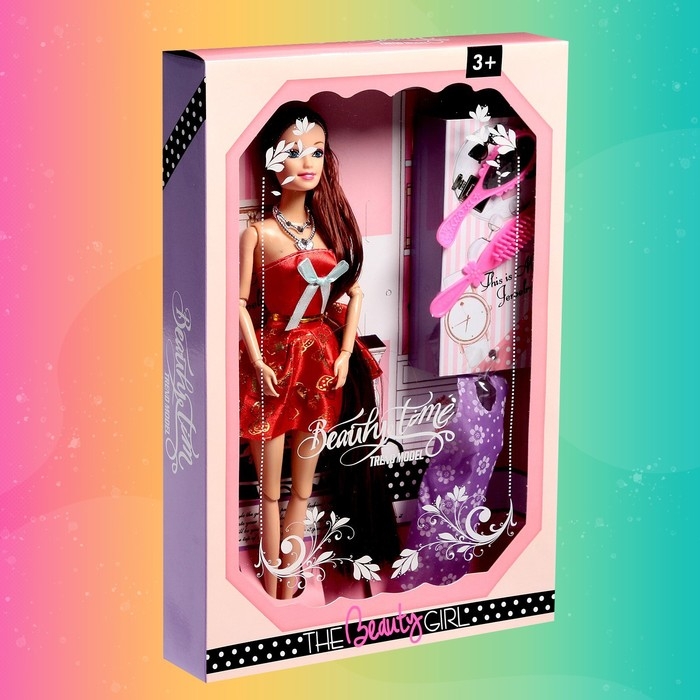 Кукла-модель шарнирная «Лейла» с набором платьев и аксессуарами, МИКС Кукла-модель шарнирная «Лейла» с набором платьев и аксессуарами, МИКС