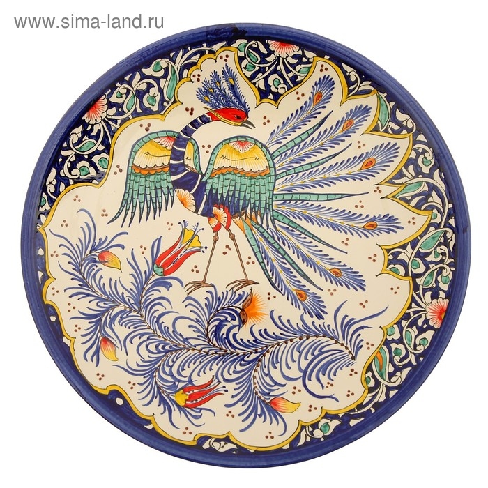 Ляган Риштанская Керамика "Жар-птица", 41 см, микс