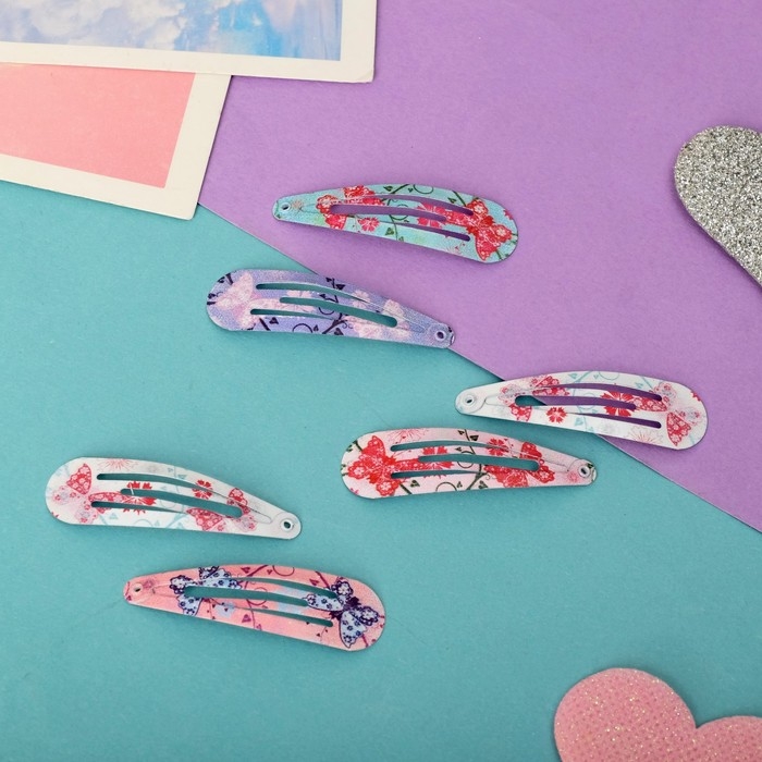 Невидимки для волос  Невидимки для волос "Милана" (набор 10 шт) бабочки, 4,5 см