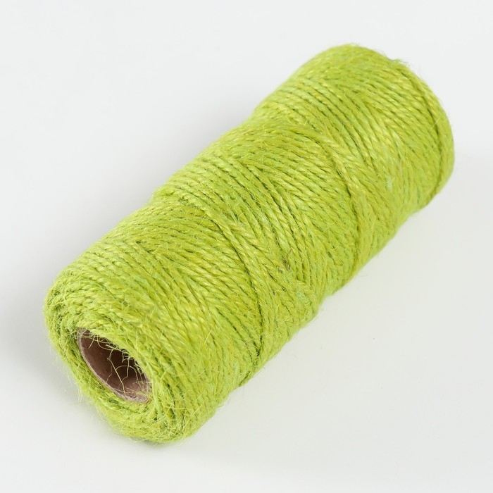 Пряжа 100% джут Пряжа 100% джут "Салатовый" 50 метров 4х4х10 см