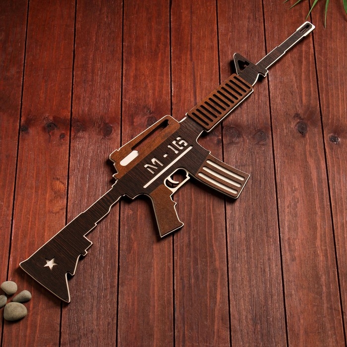 Сувенир деревянный автомат Сувенир деревянный автомат "М16", малый