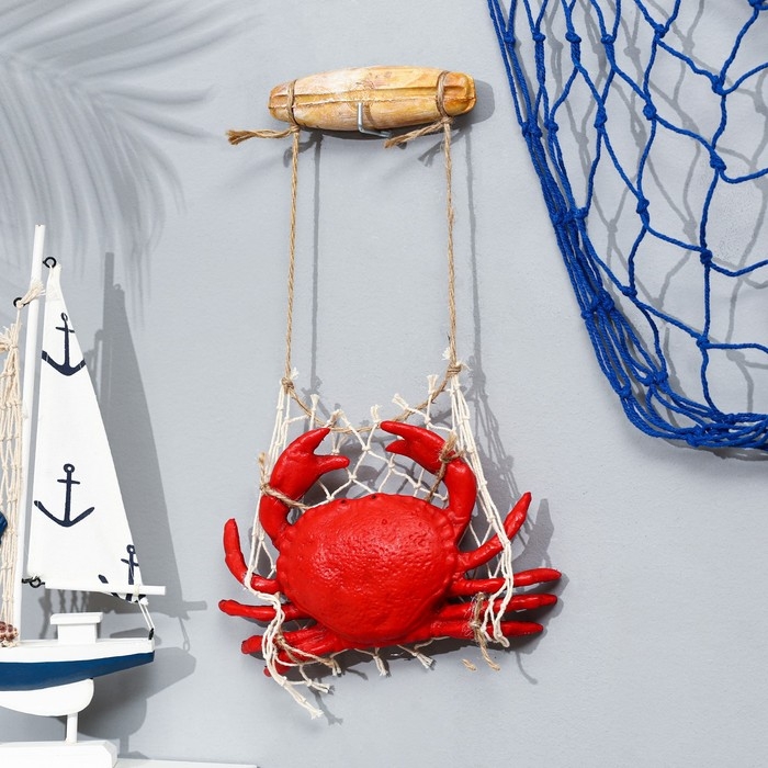 Сувенир морской Краб в сетке 22*14см Сувенир морской Краб в сетке 22*14см