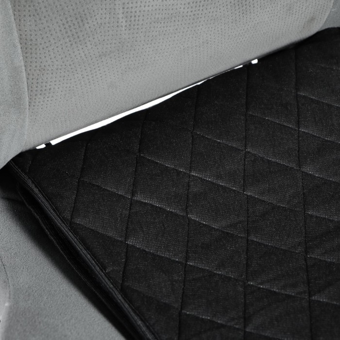 Накидка на переднее сиденье, велюр, размер 35 х 130 см, черный