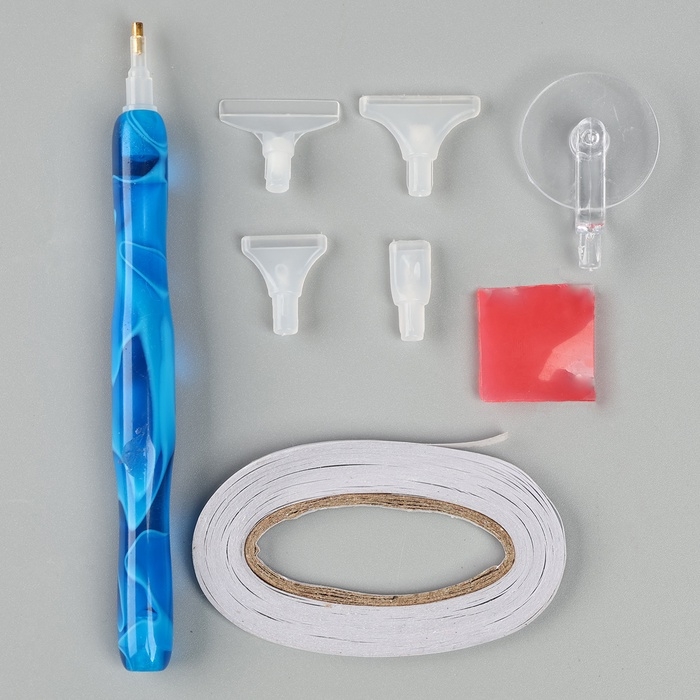 Стилус для алмазной мозаики, 5 насадок, клеевая подушечка Стилус для алмазной мозаики, 5 насадок, клеевая подушечка